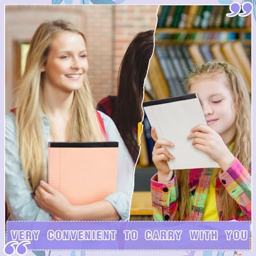 8.5'' x 11'' Colored Legal Pad Writing Wide Ruled, Mixed Colors, 8 Pcs