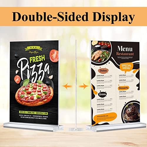Arrobust 8.5x11 Acrylic Sign Holder 3 Pack Vertical Clear Table Menu Signs Holder,