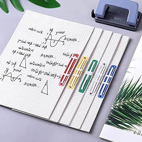 100 Pcs Plastic Paper Fasteners Colorful Plastic Document File Fastener 2-Hole Binder Clips Paper, Loose-Leaf Binding Clamp