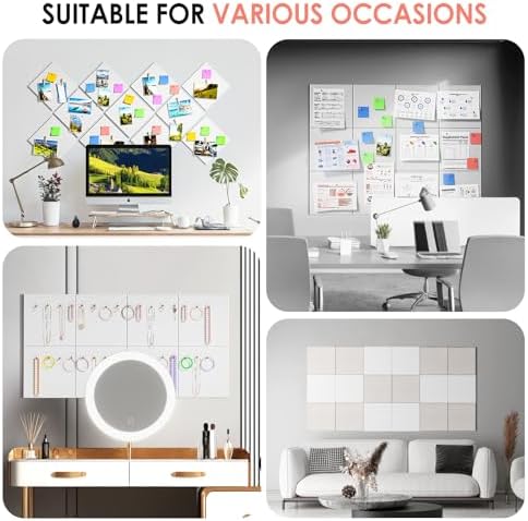 MaxGear Felt Bulletin Board 48" x 36", White Felt Wall Tiles Wall Decor