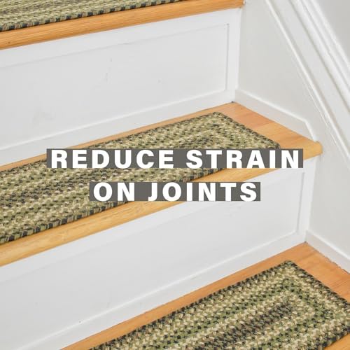 Homespice Pinecone Jute Braided Stair Treads, Oval 8x28 Set of 13