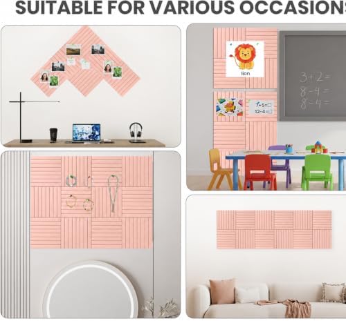 48" x 36" Large Felt Bulletin Board, Eight-Stripe Pink