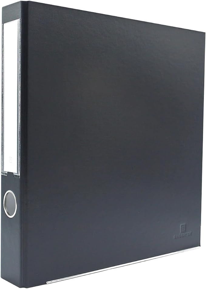 3-Ring Premium Round-Ring Binder - Dark Gray, 2" Spine, by Bindertek | 275 Sheet Capacity, 1.5" Round Rings, Linen-Textured Covers, Steel Reinforced Edges, Spine Label Included