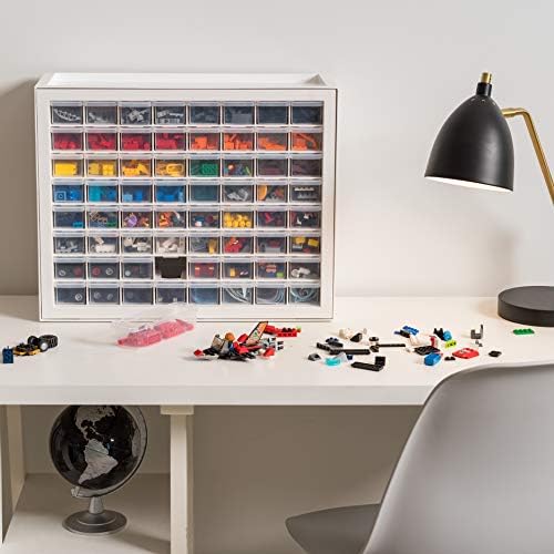 IRIS USA 64-Drawer Screw Organizer, Hardware Storage, Made in USA, White