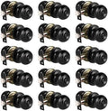 KNOBWELL Black Door Knobs - 15 Pack, Round Matte Black Privacy Door Knobs with Lock, Keyless Turn Lock for Bedroom or Bathroom Interior Doors
