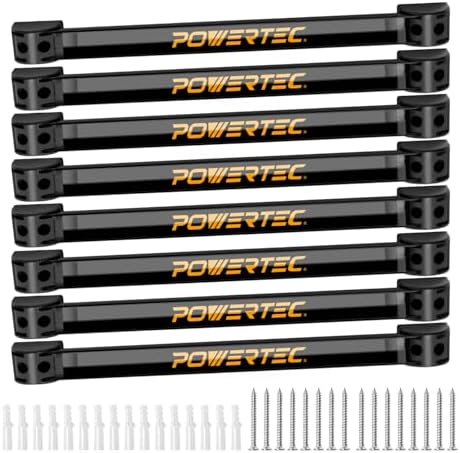 POWERTEC 12 Inch Magnetic Tool Holder Strip (8-Pack), Heavy Duty Metal Magnet Bar Organizer for Garage, Workshop and Kitchen, Wall Mount Storage Rack with Screws