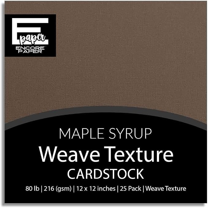 Maple Syrup—12x12 Textured Cardstock | 80lb Textured Brown Scrapbook Paper | Premium Cardstock for Cricut Cutting | 25 Sheets