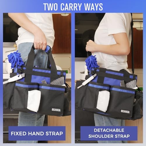 SCAVATA Compact Wearable Cleaning Caddy with Handle & Shoulder Straps