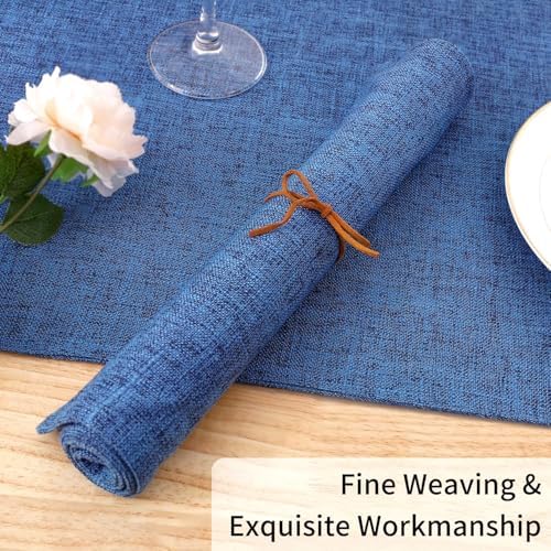 Homaxy Cloths Placemats for Dining Table Set of 4, 13" x 18", Blue