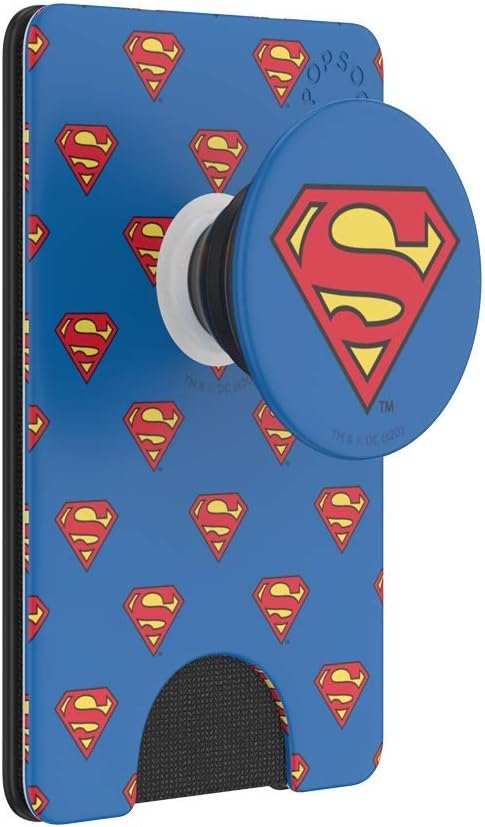 PopSockets Adhesive Phone Wallet and Card Holder with Grip, Marvel - Superman Pattern
