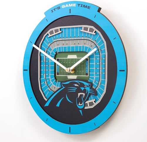 YouTheFan NFL Carolina Panthers StadiumView 3D Wall Clock