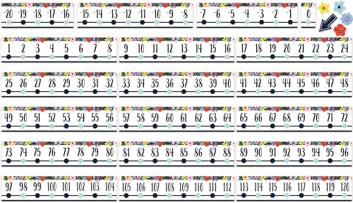 Teacher Created Resources Wildflowers Number Line (-20 to +120) Bulletin Board (TCR6817)