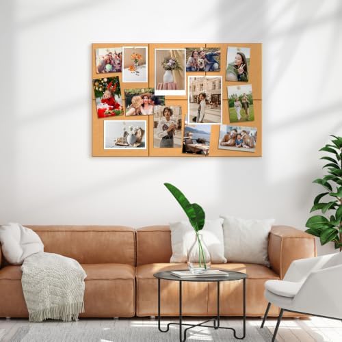 MaxGear Felt Bulletin Board 36" x 24", Mustard Yellow 6 Pack Felt Wall Tile