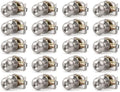 KNOBWELL Brushed Nickel Privacy Door Knobs - 20 Pack, Round Door Knobs with Privacy Lock, Keyless Turn Lock for Bedroom or Bathroom