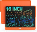 Bravokids 16 Inch LCD Writing Tablet for 3-8 Year Olds - Electronic Drawing Pad and Doodle Board as Educational Birthday Gifts for Girls and Boys (Orange)