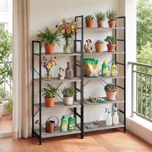 4 Tier Bookshelf, Free Standing Bookcase with Open Storage Shelves