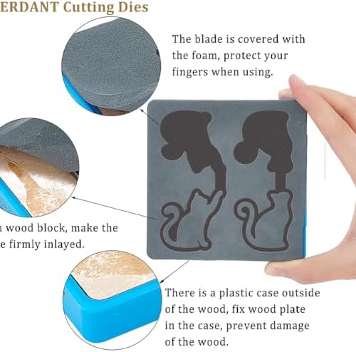 SUPERDANT Cat Pendant Leather Die Kitten Keychain Decor Wooden Die Cutter Leathers Cutting Dies DIY Art Crafts Leathers Dies Cutter for Men Women Leather Making for Handmade Lover Gifts