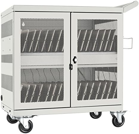 Tripp Lite 32-Port USB Charging Cart Storage Station for Android & Tablet, White (CSC32USBW)