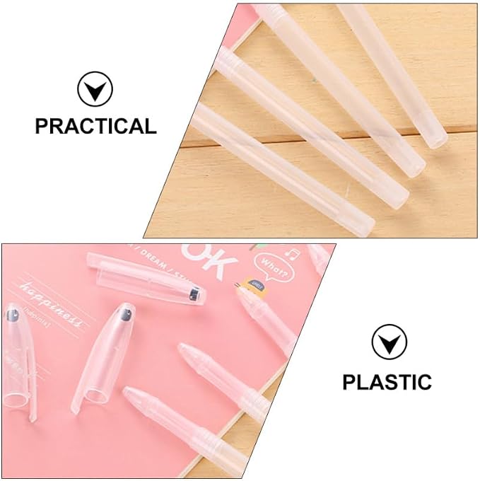 COHEALI Transparent Pen Holders 200 Pcs Empty Plastic Pen Shells for Students Stationery Diy Projects and Desk Organization