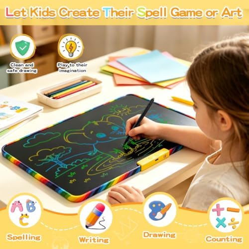 16 Inch 2-in-1 LCD Writing Tablet，LCD Drawing Side + Magnetic Whiteboard