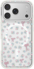PopSockets iPhone 17 Phone Pro Case with MagSafe, Wireless Charging Compatible, Bow - Bows & Blooms