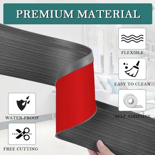LSGCQ Vinyl Baseboard Molding Trim 4 Inch Self-Adhesive Vinyl Wall Base