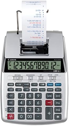 Canon Office Products 2204C001 Canon P170-DH-3 Desktop Printing Calculator with Currency & P23-DHV-3 Printing Calculator with Double Check Function, Tax Calculation and Currency Convers