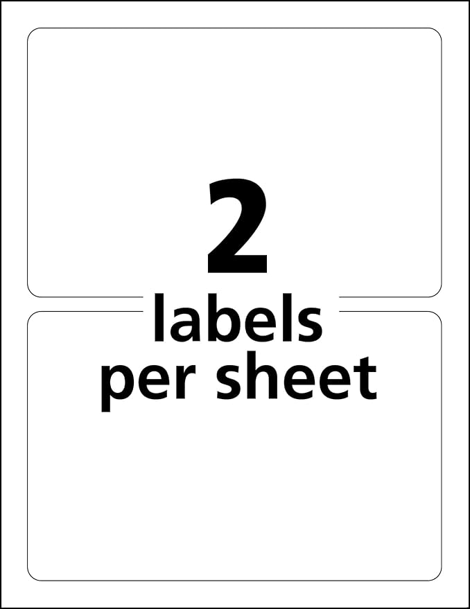 Avery Durable White Cover Up ID Labels for Laser Printers, 5" x 8.125", Pack of 100 (6579)
