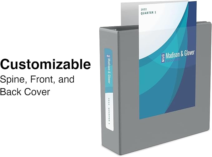 Staples Heavy‑Duty 1‑Inch 3‑Ring View Binder with D‑Rings, 4 Interior Pockets for Office & School Organization, Gray, 3‑Pack