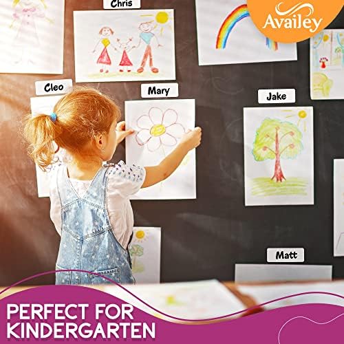 Availey 32 Pieces (4 x 1.8) - White Magnetic Dry Erase Labels - Reusable Strips for Classroom Home Office Garage Refrigerator - Blank Writable Erasable Cards - Name Tags Students Locker Shelf