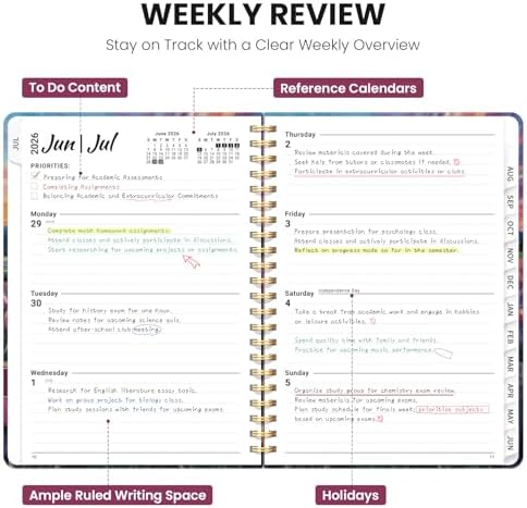 Large Planner 2026-2027, A4 (8.5" x 11") Hardcover Weekly & Monthly Planner July 2026 - June 2027 with Monthly Tabs, Academic Planner for School, Work and Office, Radiant Pastures