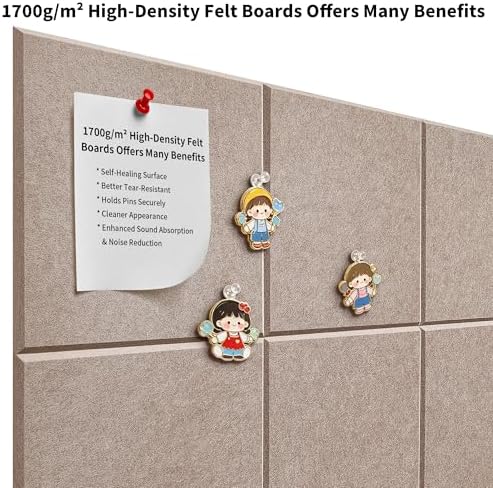 1/2'' Ultra Thick Felt Bulletin Pin Board Corkboard for Office Wall