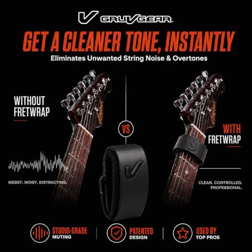 Gruv Gear Fret Wrap & Guitar Mute, Fretwrap for Acoustic, Electric & Bass | String Dampener Recording, Tapping & Practice Accessory (1 Pack, Small Steel, Fits 4 String Bass, 6 String Guitar)