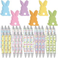 JarThenaAMCS 60Pcs Easter Stationery Set Colorful Bunny Rabbit Sticky Note Pads with Egg Stripe Wave Ballpoint Writing Pens for Spring Home Office Classroom Party Favors Supplies