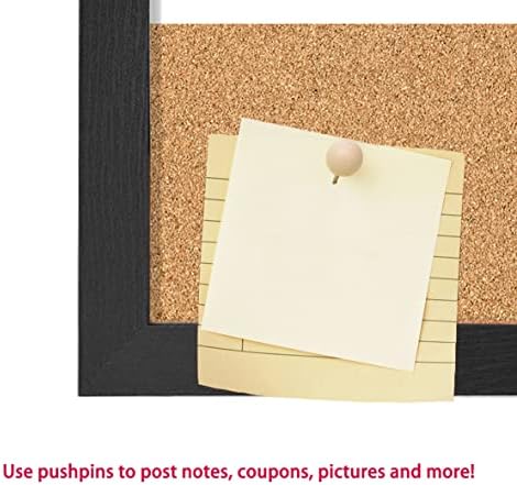 Dry Erase Calendar Whiteboard for Wall,Combo Board White Board &Cork,Black