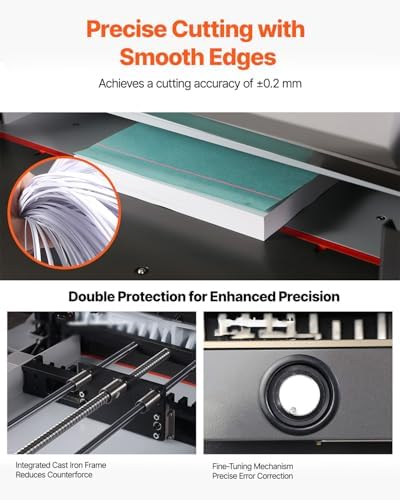 VEVOR Electric Hydraulic Paper Cutter, Heavy-Duty Cutting Machine with 26 in (660.4 mm) Cutting Width, 3.14 in (80 mm) Cutting Thickness, Electric Paper Trimmer with 7 in Touchscreen Numerical Control