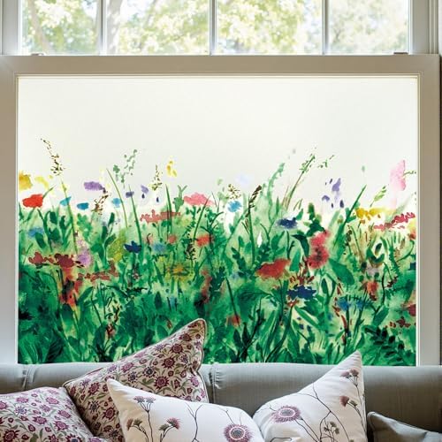 ADD.HERES Stained Glass Window Film, Window Film Decorative, 17.5 x 78.7 in