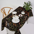 Rustic Forest Tablecloth, Fairy Tale Forest Woodland Wild Animals Moths Flowers Moon Star Table Cover for Home Kitchen Dining Table Party Camping Decor 55x75in