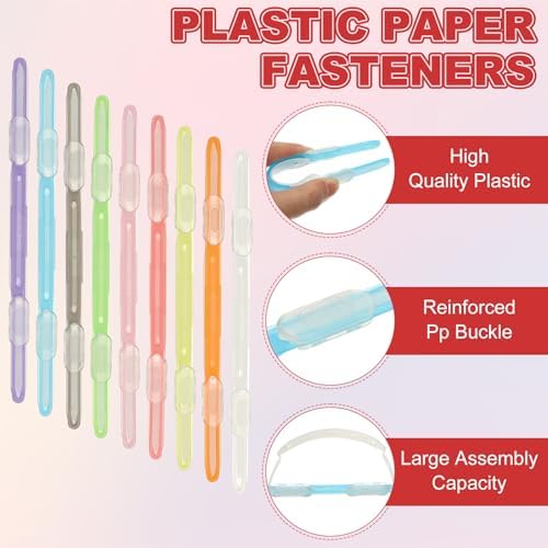 PATIKIL 20 Pcs Loose-Leaf Paper Binding Clamps, Black Plastic Paper Organizers Notebook Fasteners Reusable Prong Binder Clip for Home Office File Report Chart Documents