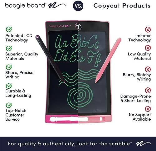 Boogie Board Jot Reusable Writing Tablet 8.5" LCD Screen Instant Erase Stylus Pen Magnets Kickstand - Writing Drawing Digital Notetaking Blue