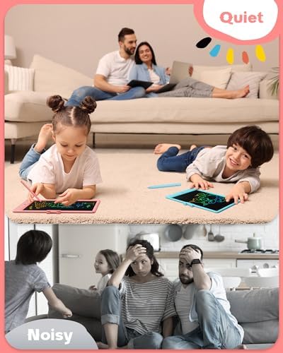 Bravokids 10 Inch LCD Writing Tablet for 3-8 Year Olds - Electronic Drawing Pad and Doodle Board as Educational Birthday Gifts for Girls and Boys (Pink) (Pack of 3)
