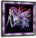 3dRose Wall Clock Silent - 10 inch - Mystical Fairy - Designs Angels or Fairy Themes