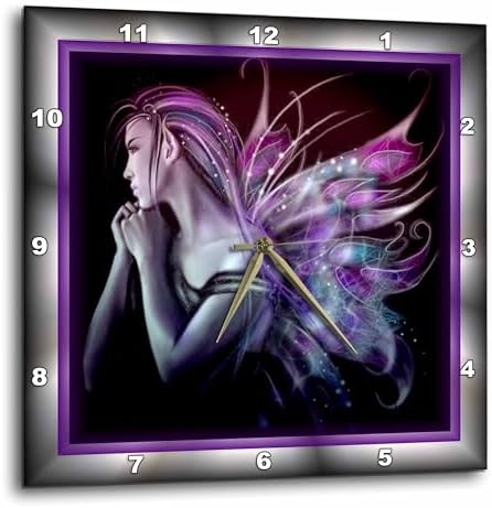 3dRose Wall Clock Silent - 10 inch - Mystical Fairy - Designs Angels or Fairy Themes