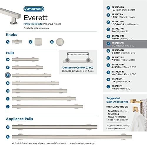 Amerock 5-1/16" Everett Polished Nickel Drawer Pull