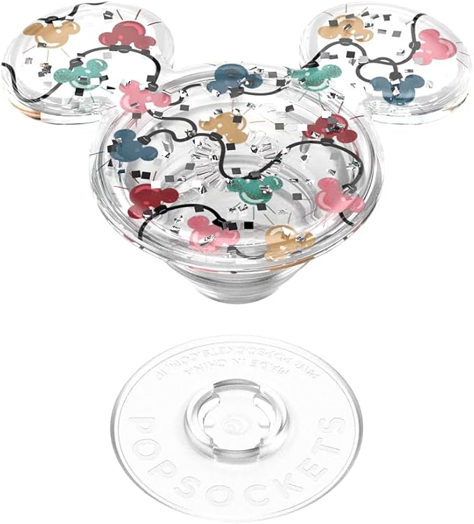 PopSockets Adhesive Phone Grip, Holder- Holiday Lights | Secure Comfortable Hold, Anti-Drop, Kickstand, Disney, Mickey Mouse, Minnie, Christmas