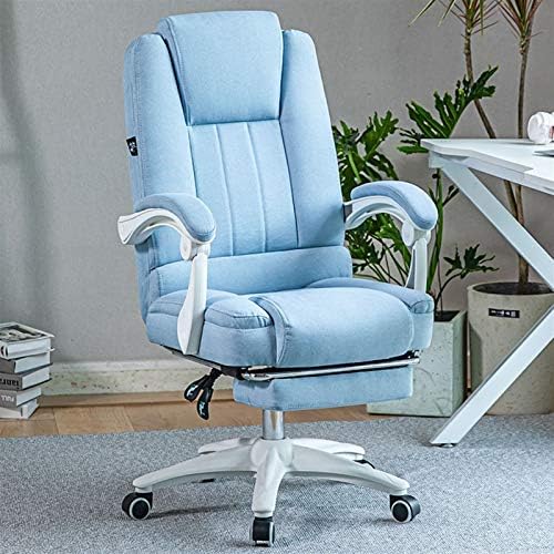 Computer Chair Office Chair Fabric Office Chair Computer Chair Ergonomic Pulley Game Chair Adjustable Tilt 155° with Armrest and Waist Support for Home Ergonomic Desk Chair (Beige Without Foot Pads