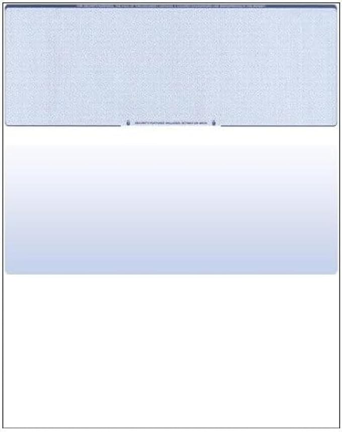 Compuchecks Check on Top Blank Check Paper - 250 Pack, Quick-Books & Laser Printer Compatible - Security Business Checks with Voucher - 8.5" x 11" Blue Diamond