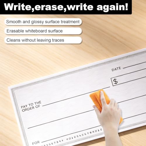 Penitue 2pcs Oversized Fake Check Award for Presentations with Tapes
