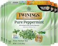 Twinings Pure Peppermint Caffeine-Free Tea Bags, 50 CT Box (6 Pack)