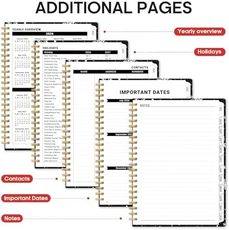 Planner 2026-2027, Jul 2026-Jun 2027 Academic Monthly & Weekly Planner | 6.3" x 8.5" Hardcover Calendar Planner for Women, Spiral Organizer with tabs, School Office Home Supplies, Skate Pup
